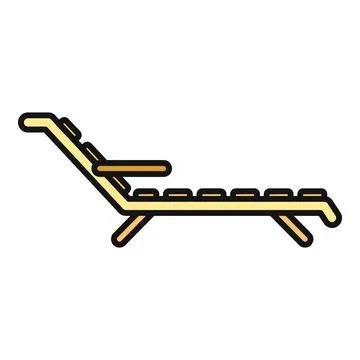 Deck chair icon symbolizing summer holidays and leisure Stock Illustration