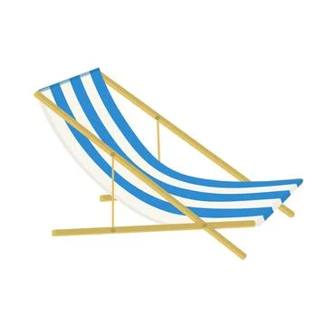 Deck chair isolated on white background vector Stock Illustration