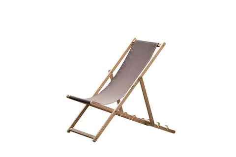 Deck chair isolated on a white background Stock Photos
