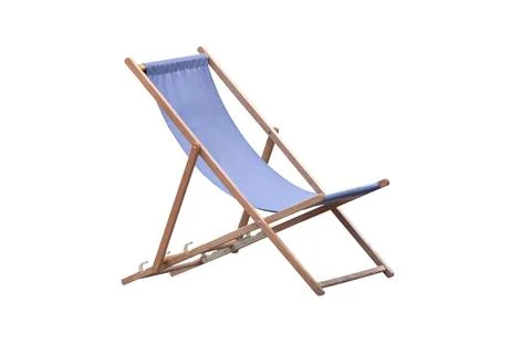 Deck chair isolated on a white background Stock Photos