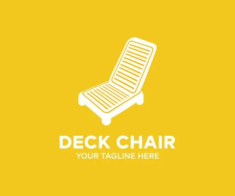 Deck chair logo design. Fashioned deck chair, vector design and illustration. Stock Illustration
