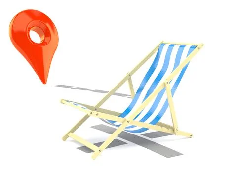 Deck chair with position marker Stock Illustration