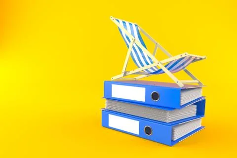 Deck chair on stack of ring binders Stock Illustration