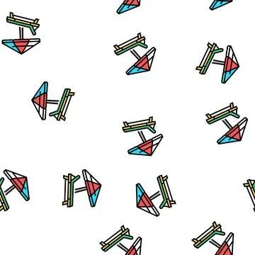 Deck chair with umbrella vector seamless pattern イラスト素材