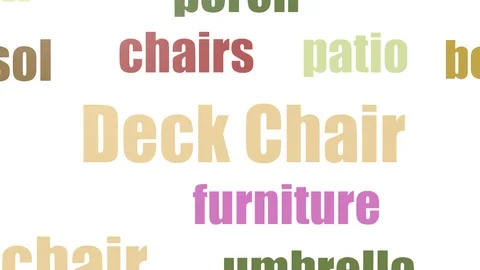 Deck Chair Word Cloud Animated Isolated Vidéo 103561407