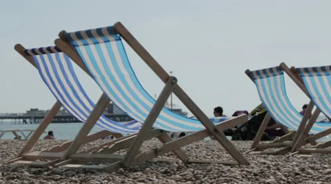 Deck chairs Stock Footage 32248995