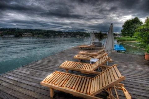 Deck chairs 스톡 사진