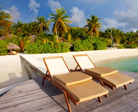 Deck chairs Foto stock