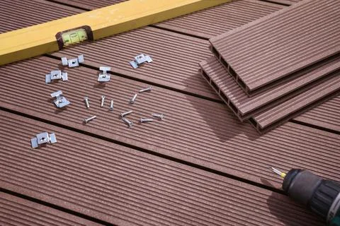 Deck construction background Stock Photos
