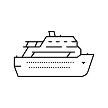 Deck cruise ship liner line icon vector illustration Stock Illustration
