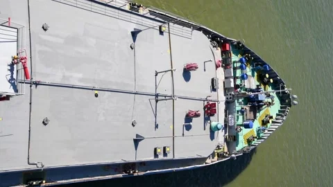 Deck of general cargo ship Stock Footage 195932034
