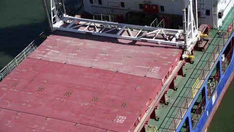 Deck of general cargo ship on water Stock Footage 195932184