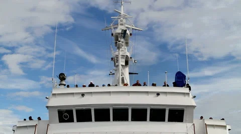 On the Deck of an Icebreaker Stock Footage 1071718