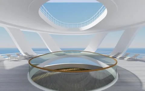 Deck of a luxury liner Stock Illustration