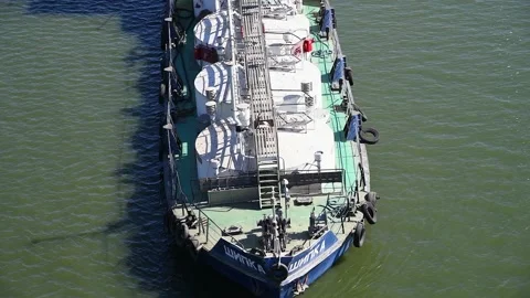 Deck of Oil Tanker Stock Footage 195932134