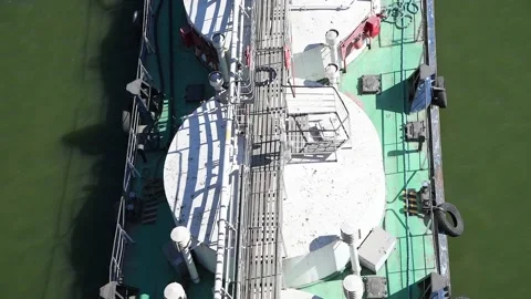 Deck of oil tanker Stock Footage 196245215