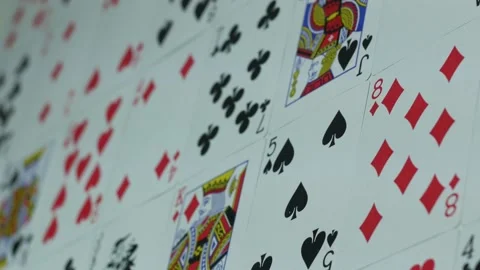 Deck of playing cards decomposed Stock Footage 89569437