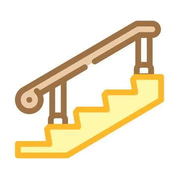 Deck posts and handrails color icon vector illustration Stock Illustration