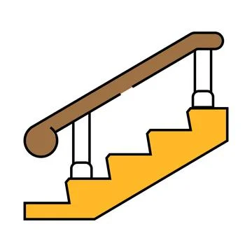 Deck posts and handrails icon color illustration Stock Illustration