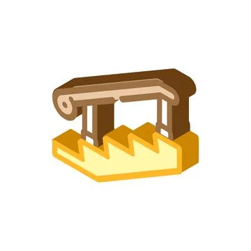Deck posts and handrails isometric icon vector illustration Stock Illustration