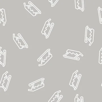 Deck posts and handrails line vector seamless pattern Stock Illustration