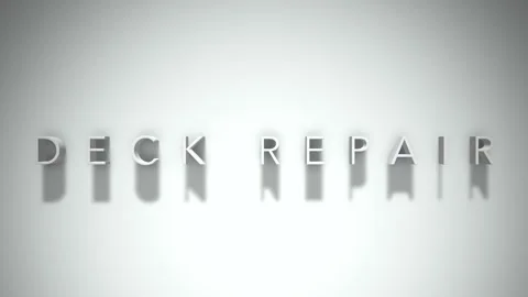 Deck repair 3D title animation with shadows on a white background Stock Footage 297133021