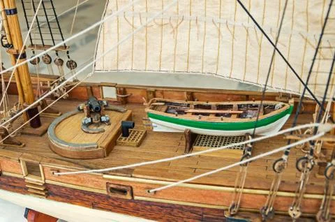 Deck of sailing ship Stock Photos