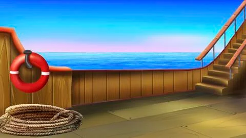 The deck ship Illustrazione stock