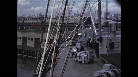 Deck of ship in San Francisco Stock Footage 47644411