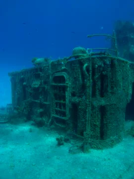 Deck of a sunken ship Stock Photos