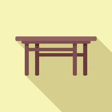 Deck table wooden icon flat vector. Park plan Stock Illustration