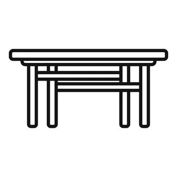 Deck table wooden icon outline vector. Park plan Stock Illustration
