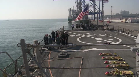 On the deck of USS Donald Cook Stock Footage 54319032