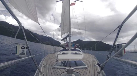 Deck of a yacht Stock Footage 43015860
