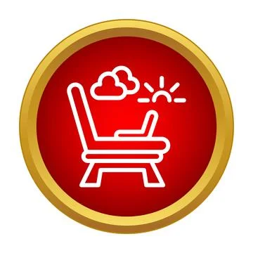 Deckchair under sun and clouds for vacation relaxation 스톡 일러스트