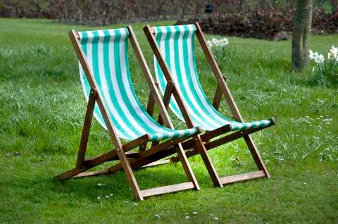Deckchairs Foto stock