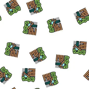 Decking installation repair vector seamless pattern Stock Illustration