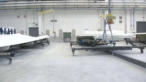 Decks of boats in a shipyard Stock Footage 72143950