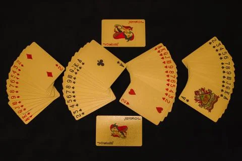 Decks on cards set on a surface Stock Photos