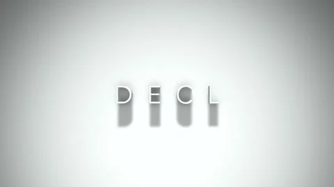 Decl 3D title animation with shadows on a white background Stock Footage 297267037