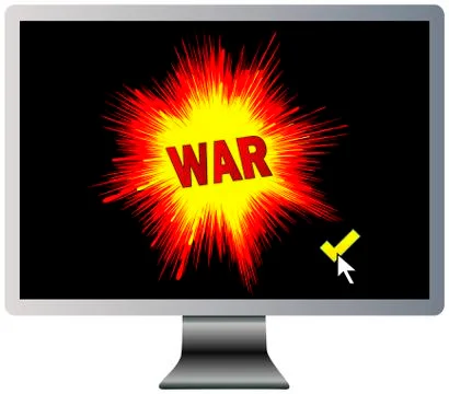 Declaration of digital war Illustrazione stock