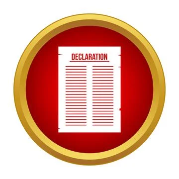 Declaration document icon representing legal agreement or constitution Stock Illustration