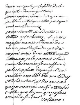 Declaration drawn up by Frederick II in his own hand which Voltaire had to sign Illustrazione stock