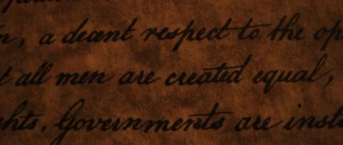 Declaration of Independence all men are created equal is highlighted by flickeri Stock Footage 224946864