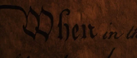 Declaration of Independence opening/first lines by flickering candle light Stock Footage 224922135
