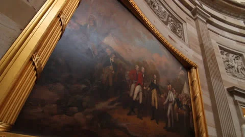 Declaration of Independence Painting inside the Capitol Rotunda Video stock 23831599