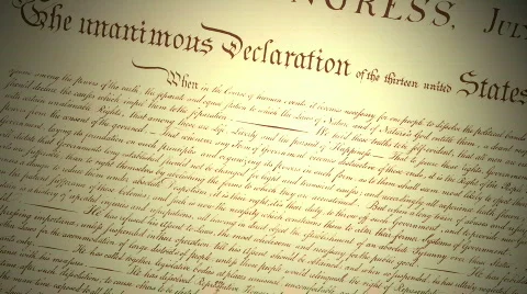 Declaration of Independence with Revolutionary Flag 스톡 동영상 454523