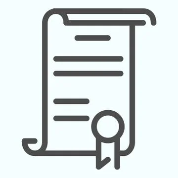 Declaration line icon. American document vector illustration isolated on white Stock Illustration