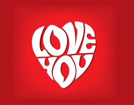 Declaration of love in the form of heart. Vector illustration Stock Illustration