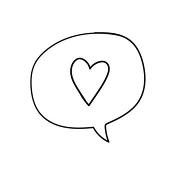 Declaration of love, message. Heart in a dialogue bubble. Stock Illustration